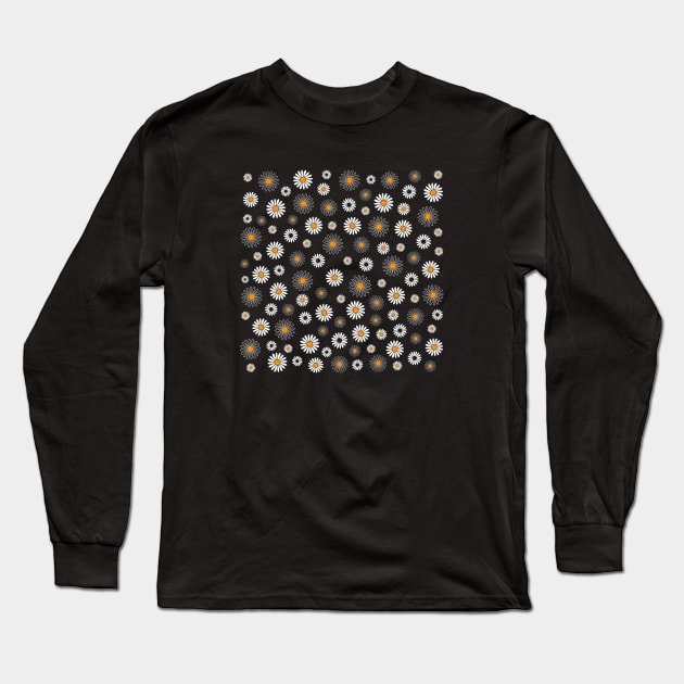 Daisy Floral Pattern Long Sleeve T-Shirt by KA Creative Design